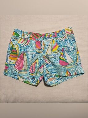 Lilly Pulitzer Adie Short You Gotta Regatta Print | Size 8 | Sailboats